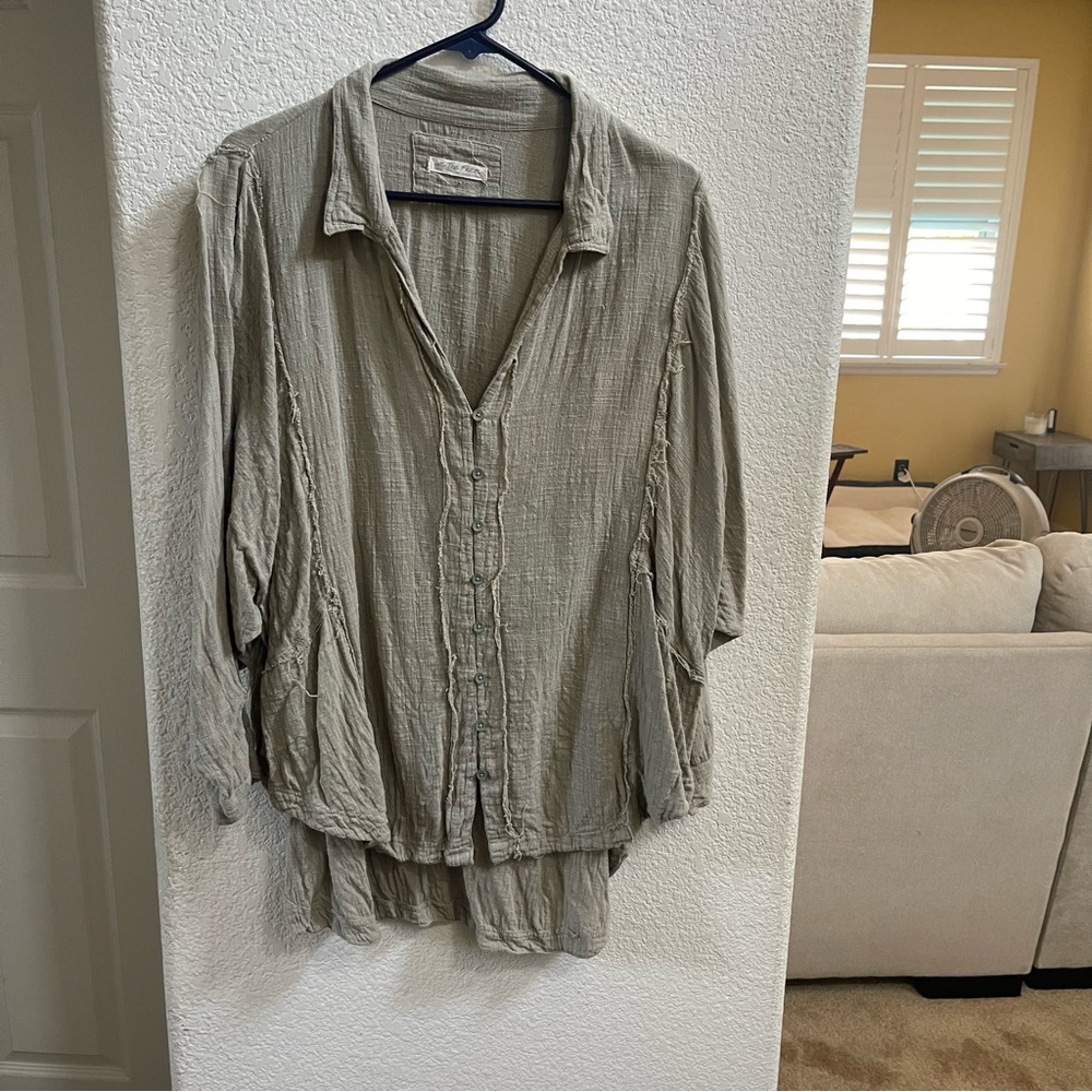 We The Free Light Green Textured Shirt